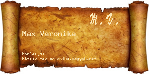 Max Veronika névjegykártya